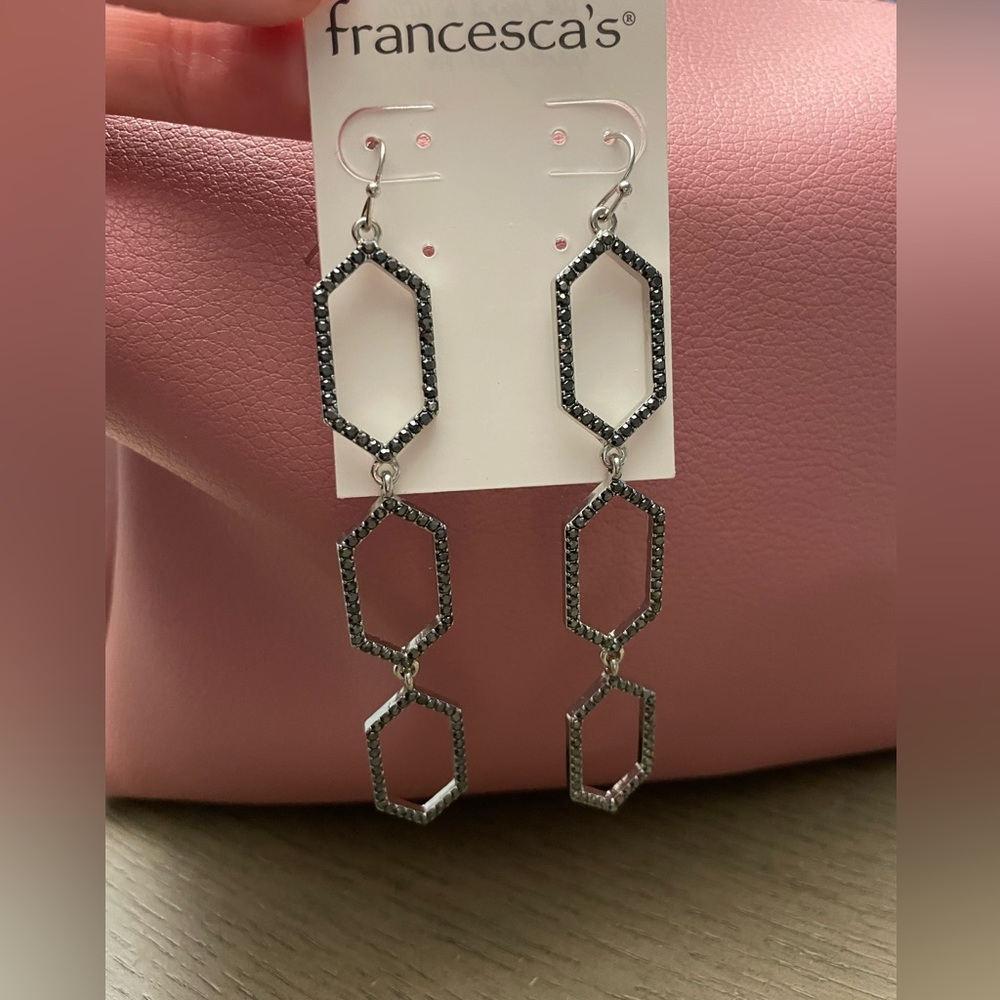 Francesca’s Black Sparkly Earrings